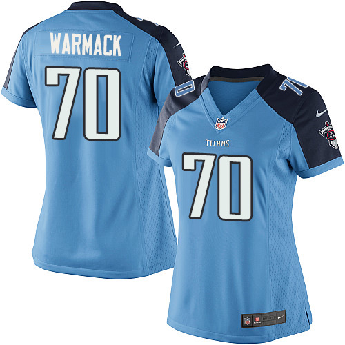 Women's Elite Chance Warmack Nike Jersey Light Blue Home - #70 NFL Tennessee Titans